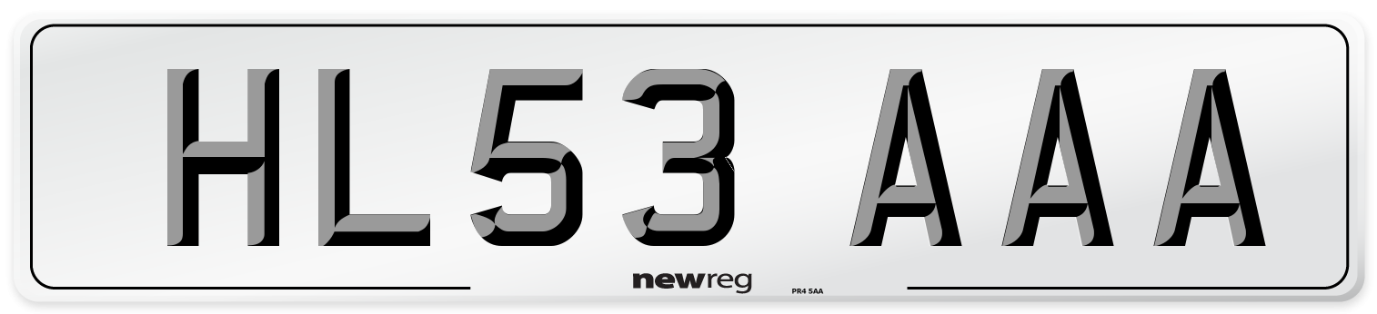 HL53 AAA Number Plate from New Reg